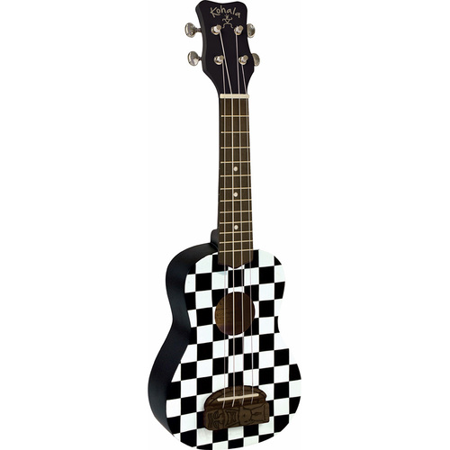 Kohala Soprano Ukulele Checkerboard Natural Satin Finish