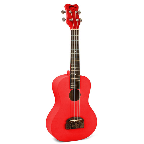 Kohala Soprano Ukulele Red Natural Satin Finish Linden Wood Left-Handed Right-Handed