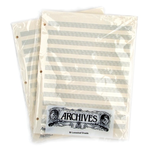Archives Looseleaf Manuscript Paper , 12 Stave, 50 Pages Book
