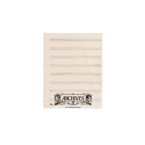 Archives Looseleaf Manuscript Paper , 8 Stave, 50 Pages Book
