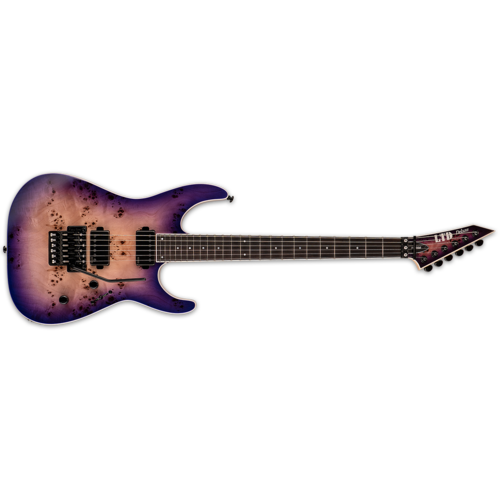 ESP LTD M-1000 Burled Poplar Top Electric Guitar Purple Natural Burst
