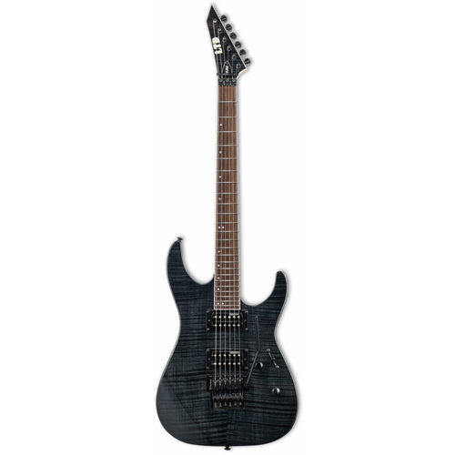 LTD M-200 FM Electric Guitar - Black Finish, Mahogany Body, Maple Neck, Roasted Jatoba Fingerboard, 24 Extra-Jumbo Frets, ESP Designed Pickups