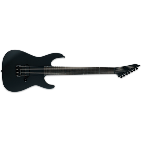 ESP LTD Black Metal Series M-7HT Baritone Electric Guitar Black Satin
