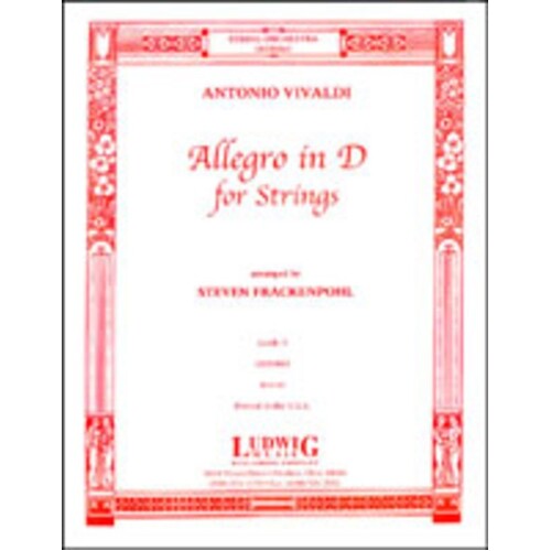 Vivaldi - Allegro In D For Strings So3 Score/Parts Book