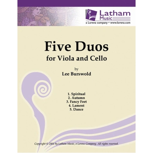 Burswold - Five Duos for Viola and Cello, Advanced Intermediate Level, String Duo Format