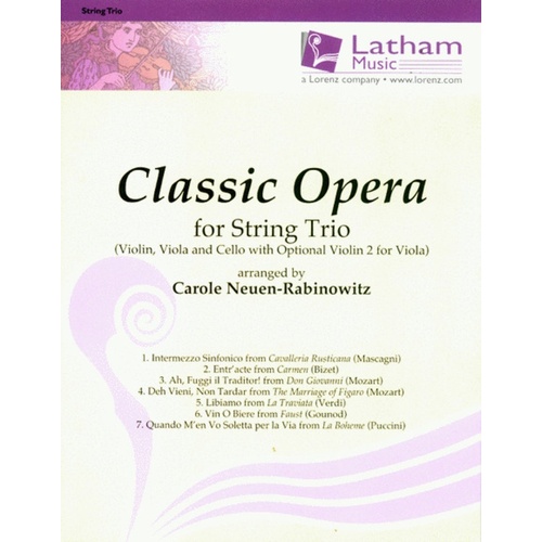 Classic Opera For String Trio Parts Book