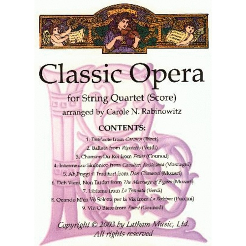 Classic Opera For String Quartet Parts (Set Of Parts) Book