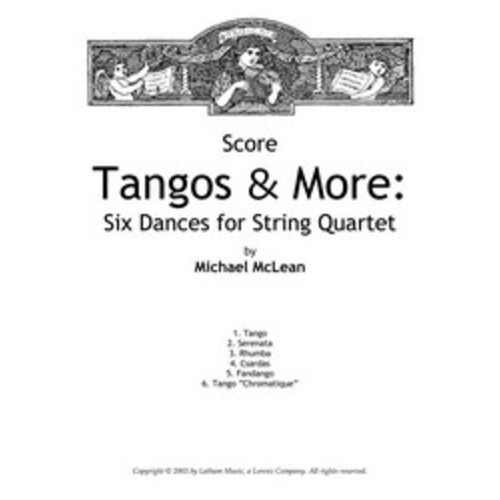 Tangos And More 6 Dances String Quartet Score Book