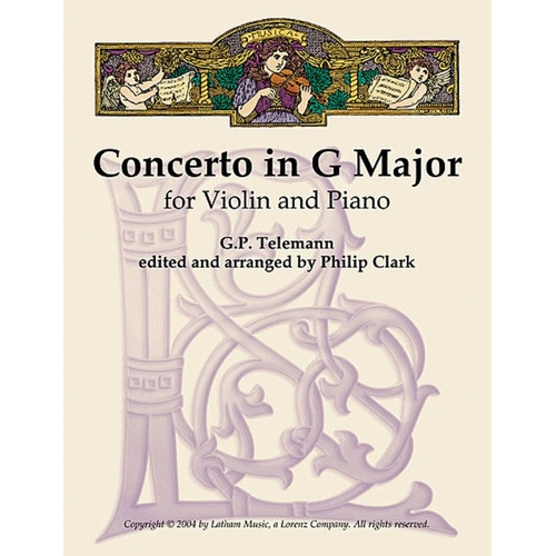 Concerto G Arr Clark Violin/Piano Book