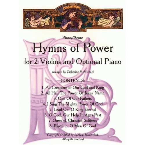 Hymns of Power for 2 Violins and Piano Arranged by McMichael