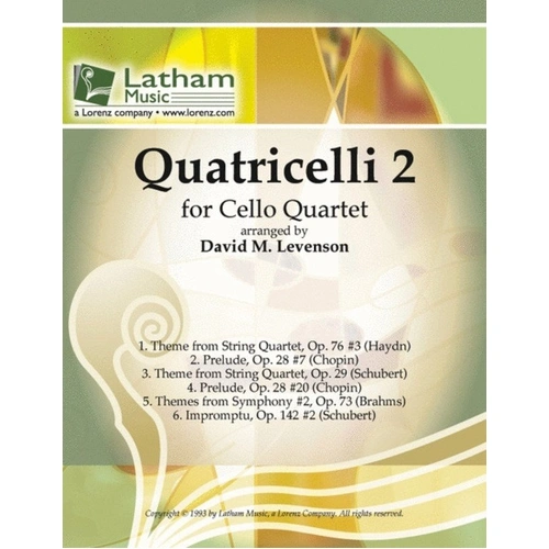 Quatricelli Vol 2 for Cello Quartet Arranged by Levenson
