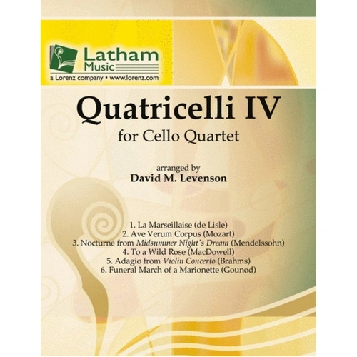 Quatricelli Vol 4 for Cello Quartet Arranged by Levenson SC/PTS