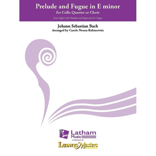Prelude and Fugue in E Minor for Cello Quartet SC/Pts by Johann Sebastian Bach