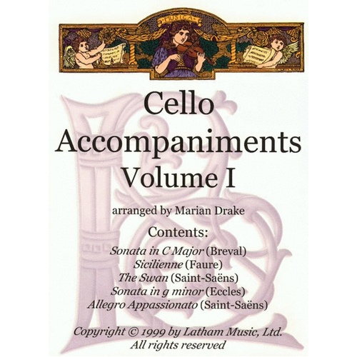 Cello Accompaniments Arr Drake Vol 1 Book
