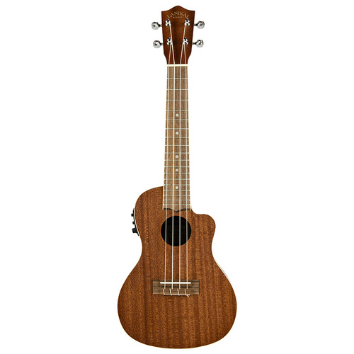 Lanikai Mahogany Series Concert AC/EL Ukulele with Fishman Kula Preamp and Gig Bag