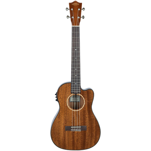 Lanikai Mahogany Series Solid Baritone AC/EL Ukulele with Fishman Kula Preamp, Gloss Finish, and Foam Case