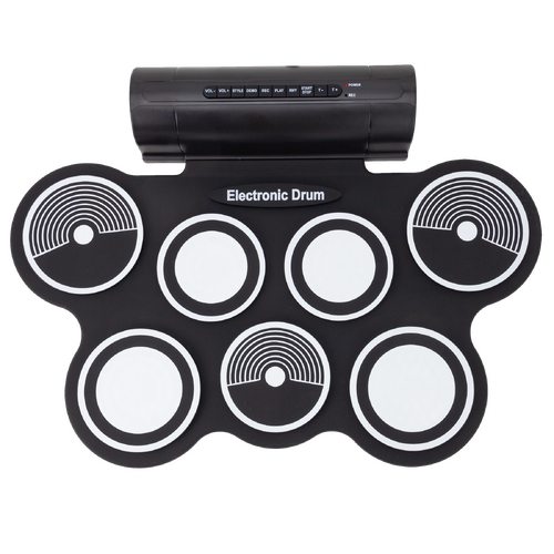 Lorden LMD-759 Electronic Drum Pad 5 Piece Kit with 7 Pads, 2 Pedals, Built-In Content, USB MIDI Ready, Headphone Support