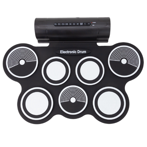 Lorden LMD-759 Electronic Drum Pad Kit with 7 Pads, 2 Pedals, USB MIDI, Built-in Sounds, and Record & Playback功能