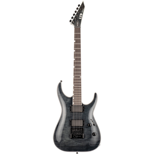 LTD MH-1000ET EverTune Electric Guitar See Thru Black with Mahogany Body, Flamed Maple Top, EMG Pickups, Extra Thin Maple Neck, Ebony Fingerboard