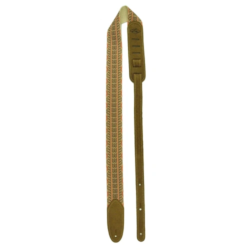 Lm Products Southwest 2 Inch Cotton and Leather Guitar Strap - Light Brown