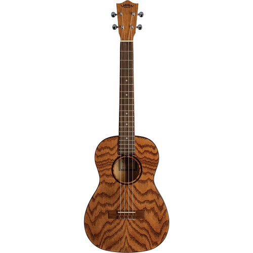 Lanikai Oak Series Baritone Ukulele with Truss Rod, Open Back Tuners, NuBone Nut, D'Addario Strings, Satin Finish & Padded Gig Bag