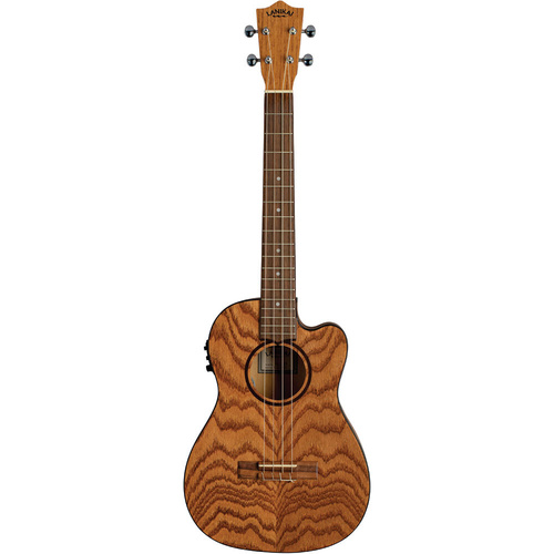 Lanikai Oak Series Baritone Electric Ukulele with Fishman Kula Preamp and Tuner, Natural Satin Finish, Includes Padded Gig Bag