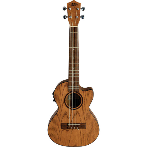 Lanikai Oak Series Tenor Electric Ukulele with Padded Gig Bag, Natural Satin Finish, Fishman Kula Preamp, Wide Nut, D'Addario Strings