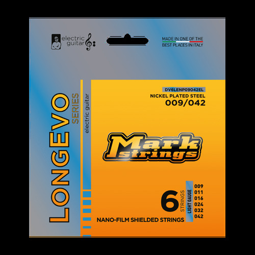 Markbass Longevo Series Nano-Film Shielded Nickel Plated Steel 9/42 Electric Guitar Set