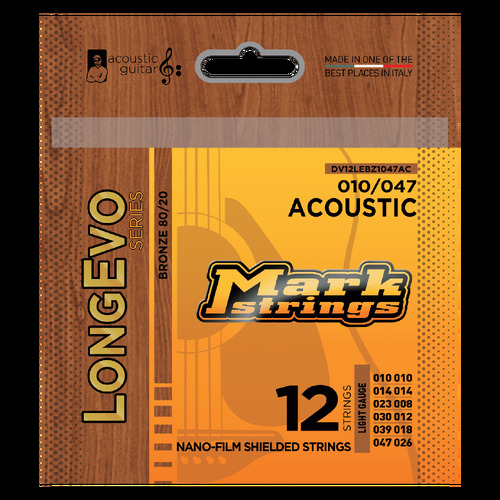 Markbass Longevo 12 String 80/20 Bronze Nano-Film Shielded 10/47 Acoustic Set