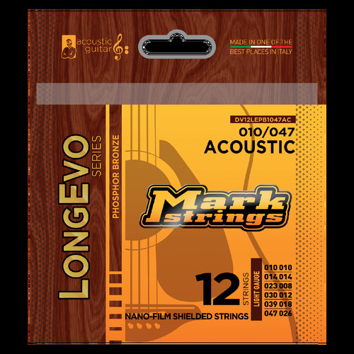 Markbass Longevo 12 String Phosphor Bronze Nano-Film Shielded 10/47 Acoustic Set