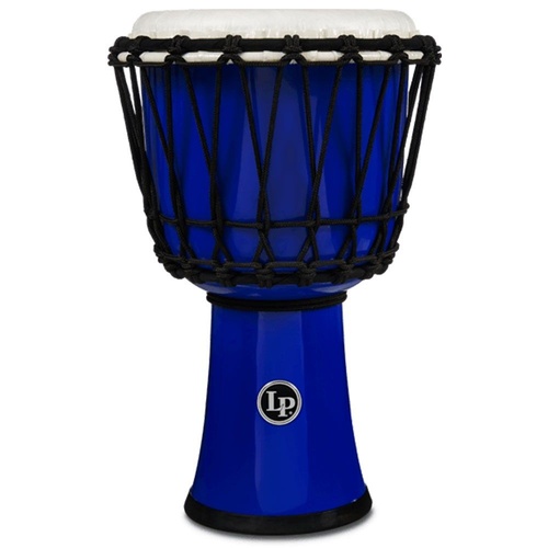 LP 7-Inch Circle Djembe, Blue, HD Shell Construction, Perfect-Pitch Head, Ever-Tune Rope, Lightweight, Durable, 16" High
