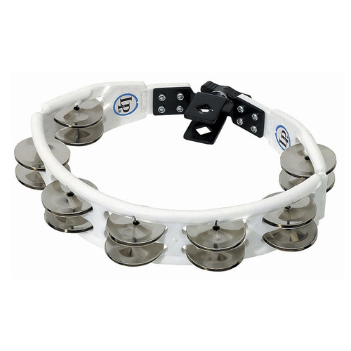 LP Cyclops Mountable White Tambourine with Steel Jingles