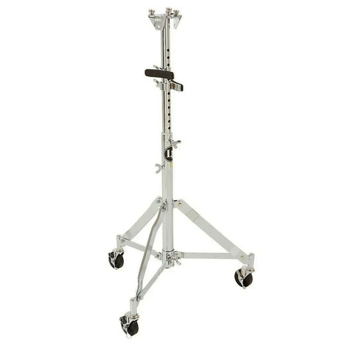 LP Double Conga Stand with Wheels, Chrome-Plated Steel, Height-Adjustable, Heavy-Duty Casters, Fits LP Congas