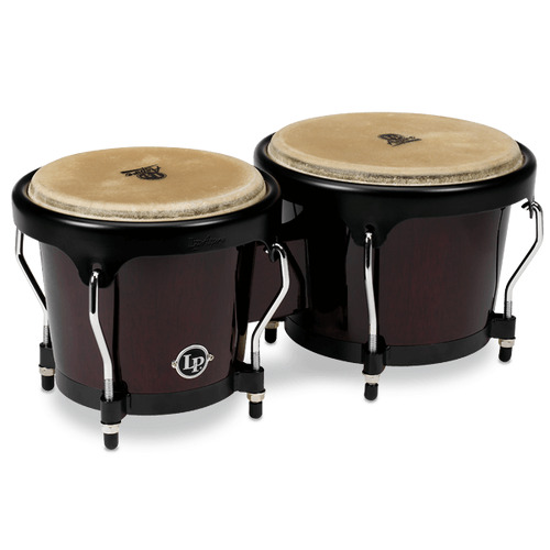 LP Aspire Accent Wood Bongos Dark Wood/Chrome