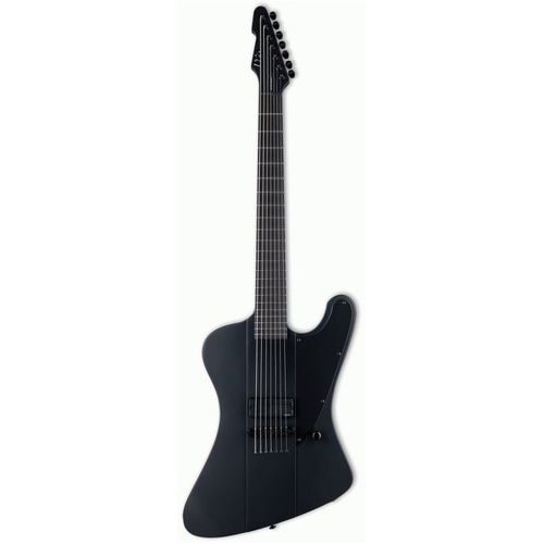 ESP LTD Phoenix Black Metal 7-String Guitar, Baritone, Black Satin Finish