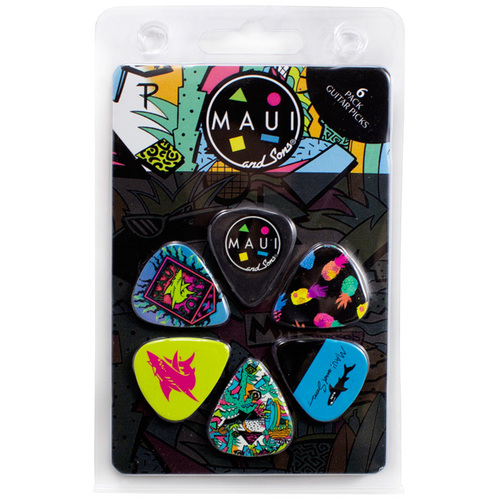 Perris 6-Pack Maui & Sons Variety Licensed Guitar Picks Pack