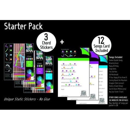 Chord Shape Stickers for Guitar - Single Set