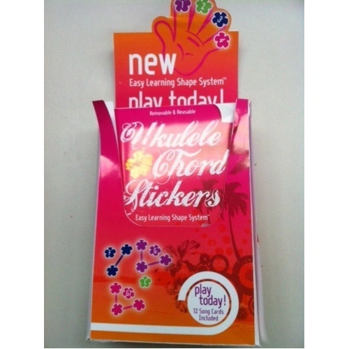 Chord Stickers for Ukulele - 12 Counter Pack with Song Cards