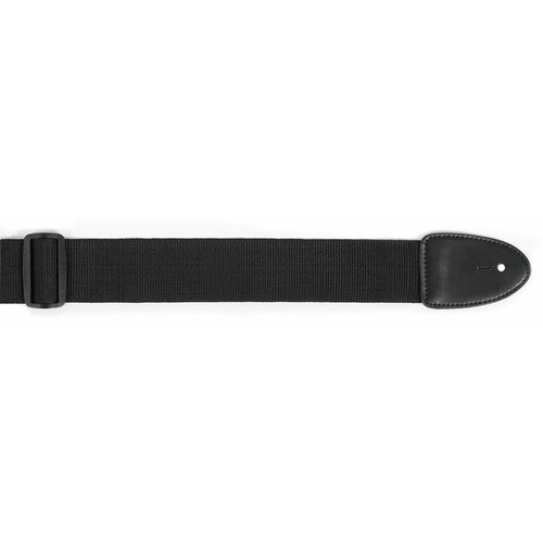 XTR Black Guitar Strap 2 Inch Poly Web Material, Leather Ends