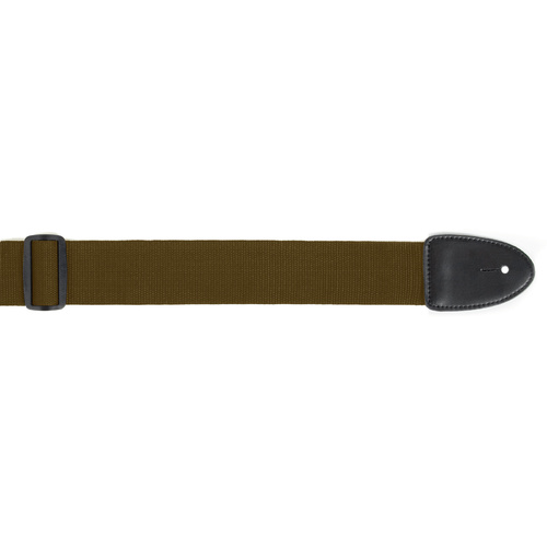 Brown Guitar Strap Standard XTR 2 Inch Poly Web Material, Leather Ends