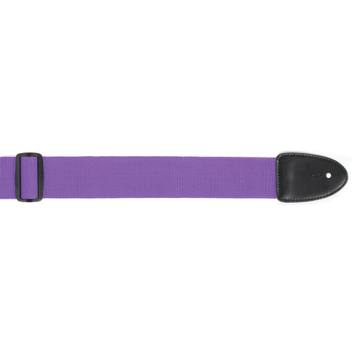 XTR Purple Guitar Strap 2 Inch Poly Web Material, Leather Ends