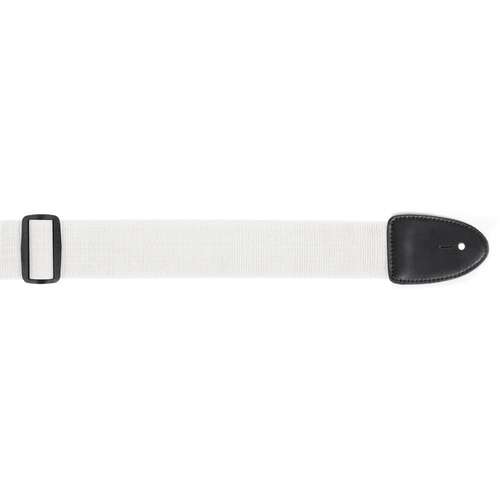 XTR White Guitar Strap 2 Inch Poly Web Material, Leather Ends