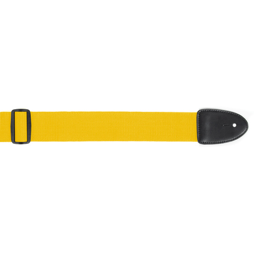 Yellow Guitar Strap Standard XTR 2 Inch Poly Web Material, Leather Ends