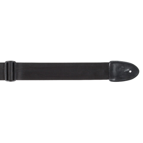 Black Guitar Strap XTR 2 Inch Poly Material, Stitched Leather Ends