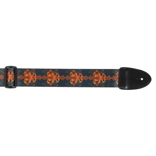 XTR 2 Inch Guitar Strap with Poly Leather Ends - Winged Cross Design