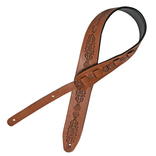 Guitar Strap XTR 2.5 Inch Garment Leather With Internal Padding Brown