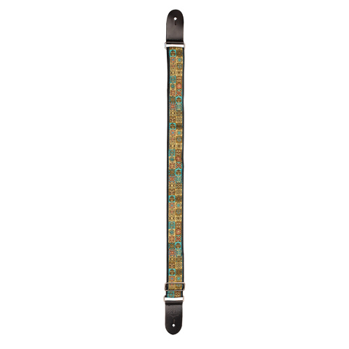XTR Woven Poly Cotton Guitar Strap - Gold Pattern