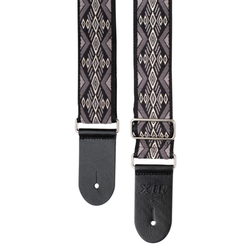 Vintage Grey Diamond Patterned Guitar Strap