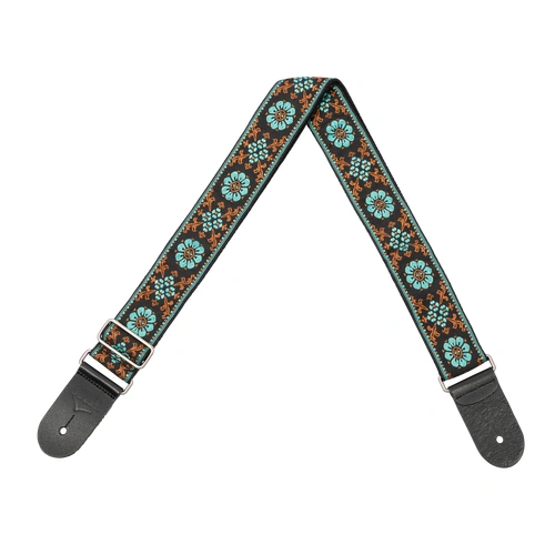 XTR 2in Jacquard Weave Guitar Strap - Vintage Blue/Black Pattern