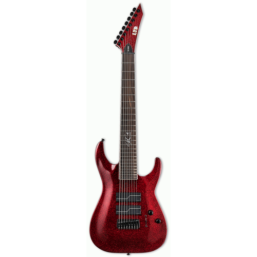 LTD SC-608B Baritone 8-String Guitar Red Sparkle Finish, Mahogany Body, Maple Neck, Fishman Fluence Pickups